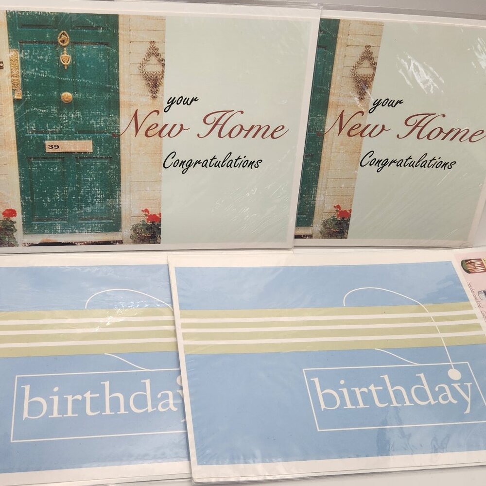 NEW Set (4) Message on a Bottle Static Cling Gift Labels  BIRTHDAY + NEW HOME